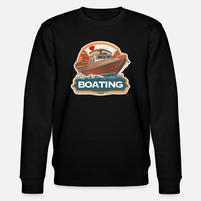 I love motorboating - Stanley/Stella CHANGER Unisex Organic Sweatshirt - black