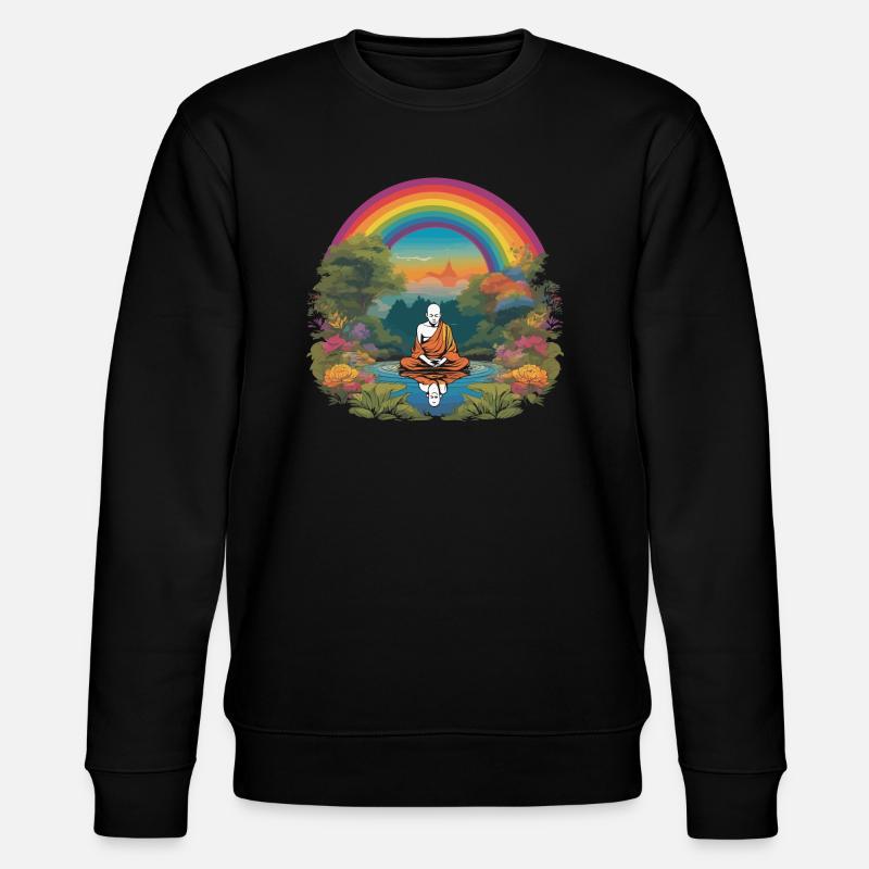 Regenbogen-Mönch - Stanley/Stella Unisex Bio-Sweatshirt CHANGER  - Schwarz