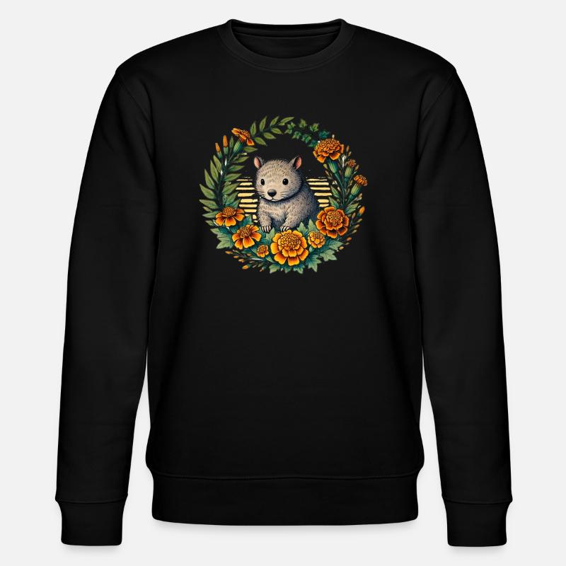 Ringelblume Wombat - Stanley/Stella Unisex Bio-Sweatshirt CHANGER  - Schwarz