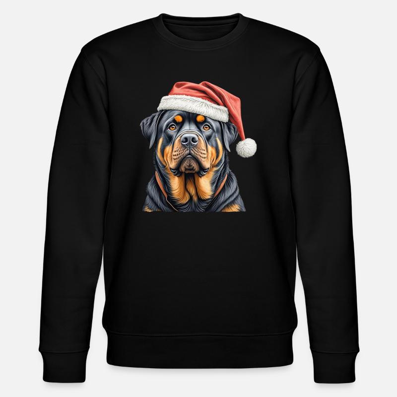 Weihnachts-Rottweiler - Stanley/Stella Unisex Bio-Sweatshirt CHANGER  - Schwarz