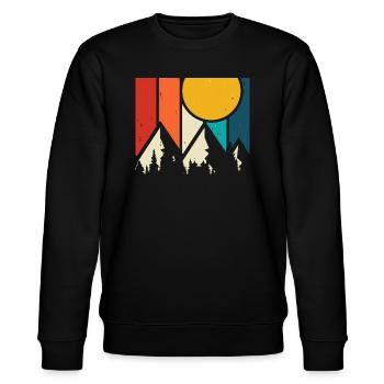 Des montagnes vintage pour les randonneurs et les amoureux de la nature - Sweat bio CHANGER Stanley/Stella Unisexe - noir - Devant - Nik (191cm) & Marisol (170cm)