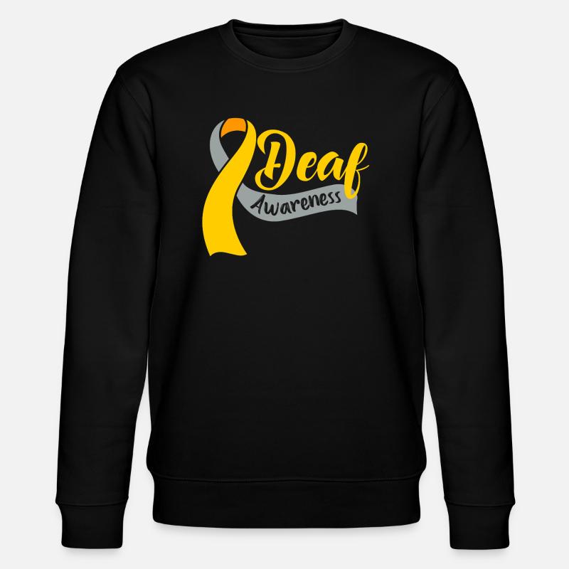 Deaf Deaf Deaf Sign Language - Stanley/Stella CHANGER Unisex Organic Sweatshirt - black