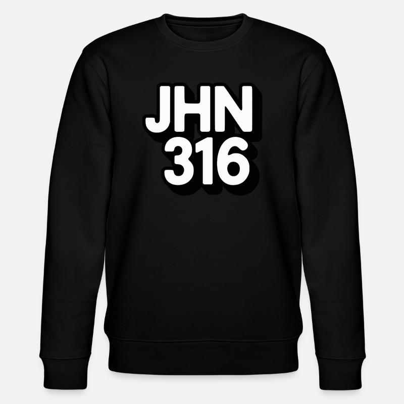 JHN 316 Message chrétien - Sweat bio CHANGER Stanley/Stella Unisexe - noir