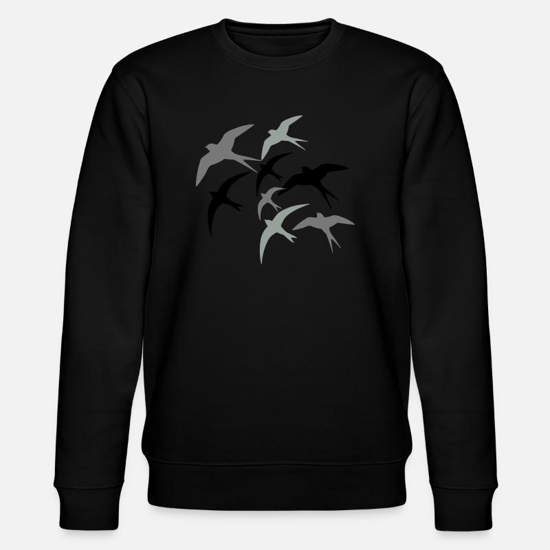 Schwalben Richtung Süden - Stanley/Stella Unisex Bio-Sweatshirt CHANGER - Schwarz
