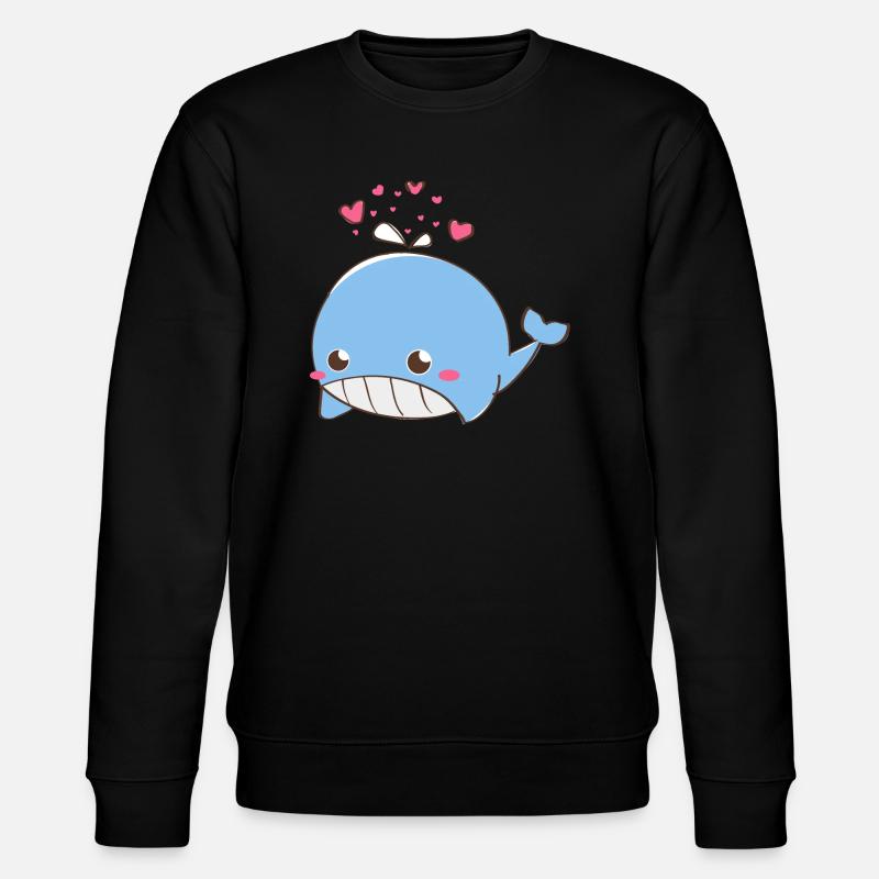 Love Whale - Geschenkidee - Stanley/Stella Unisex Bio-Sweatshirt CHANGER  - Schwarz