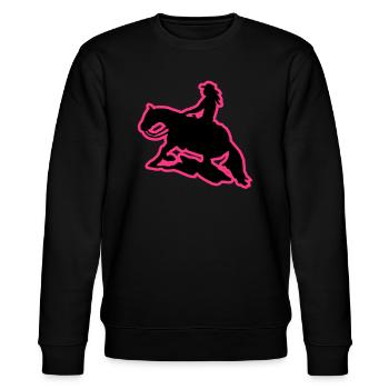 Western Riding woman sliding stop Slider pink - Stanley/Stella CHANGER Unisex Organic Sweatshirt - black - Front - Nik (191cm) & Marisol (170cm)