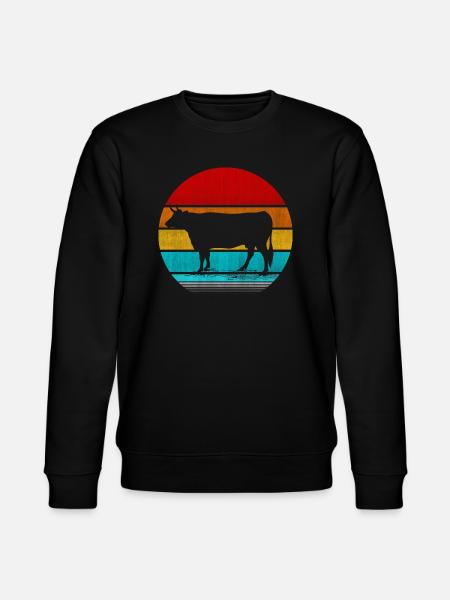 Retro Vinatge Kuh - Stanley/Stella Unisex Bio-Sweatshirt CHANGER - Schwarz