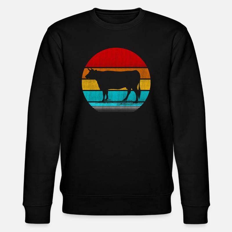 vache vinatge rétro - Sweat bio CHANGER Stanley/Stella Unisexe - noir
