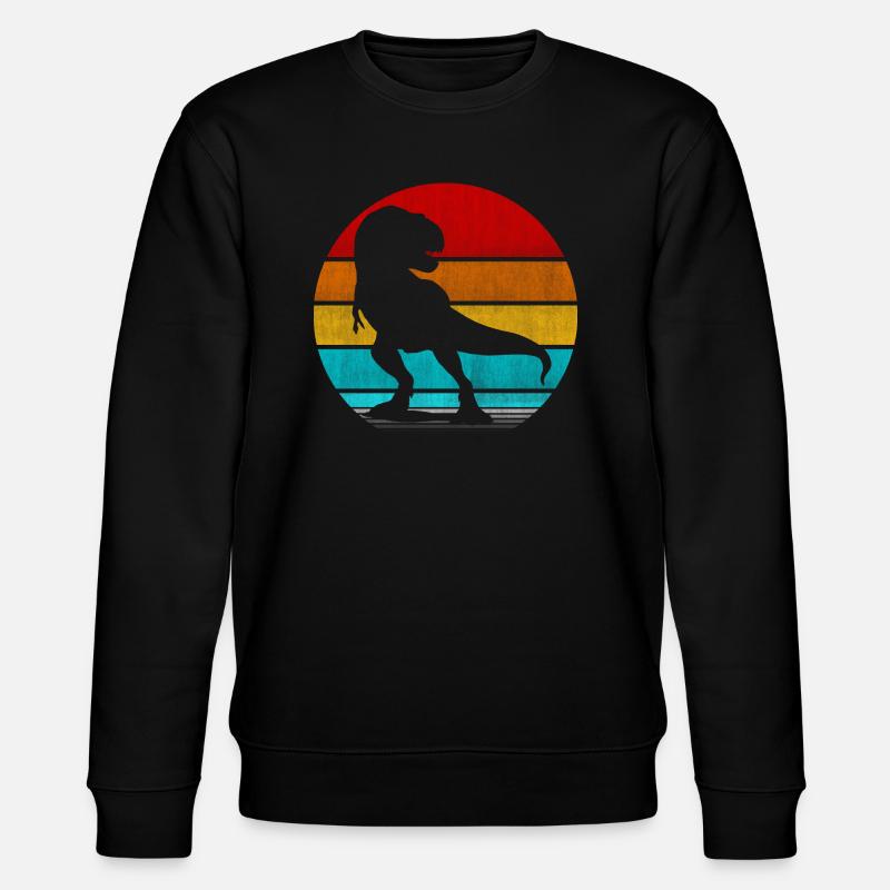 Retro Vinatge Dinosaurier - Stanley/Stella Unisex Bio-Sweatshirt CHANGER  - Schwarz
