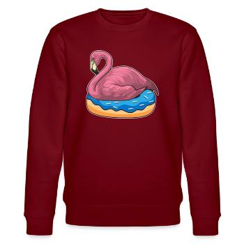 Canard avec beignet Drôle de flamant rose T-shirt - Sweat bio CHANGER Stanley/Stella Unisexe - bordeaux - Devant - Nik (191cm) & Marisol (170cm)
