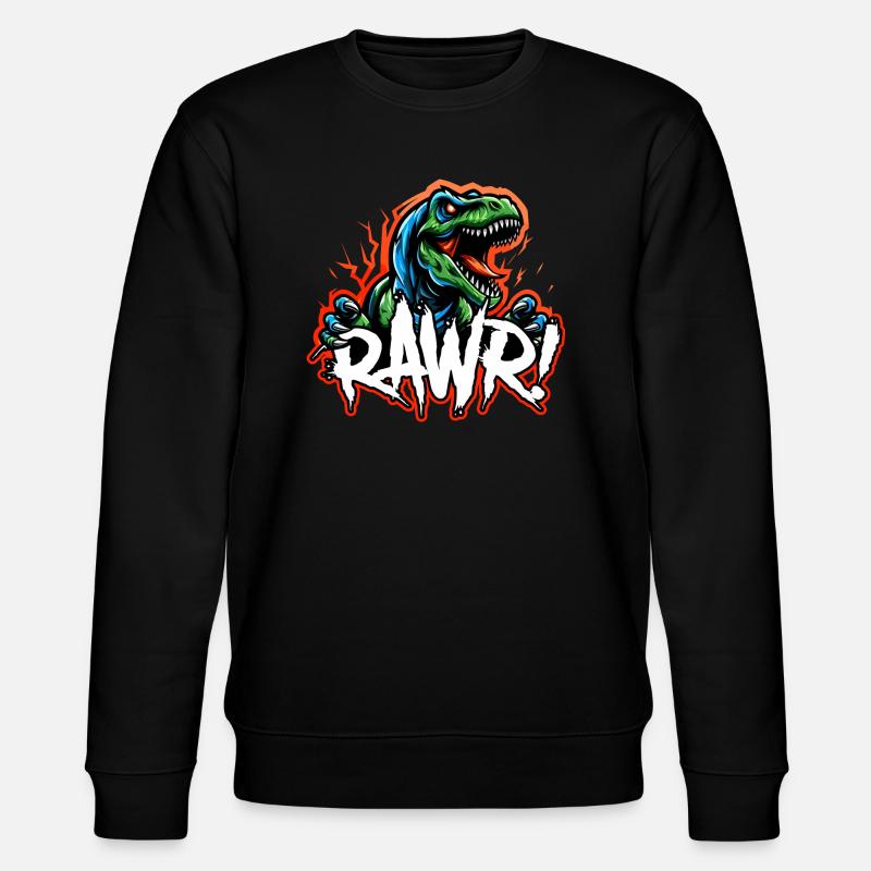 T Rex Brüllen - Stanley/Stella Unisex Bio-Sweatshirt CHANGER  - Schwarz