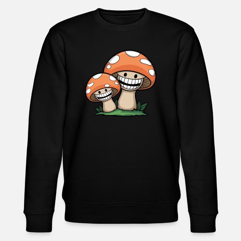 Fröhliche Pilze - Stanley/Stella Unisex Bio-Sweatshirt CHANGER  - Schwarz