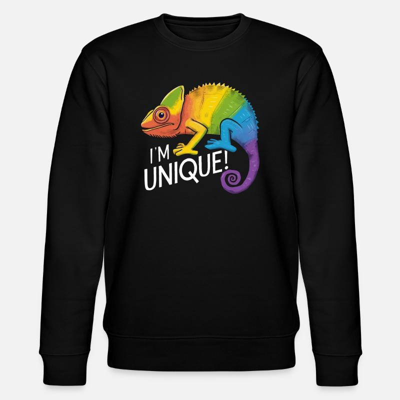 vibrant chameleon "I'm Unique!" - Stanley/Stella CHANGER Unisex Organic Sweatshirt - black