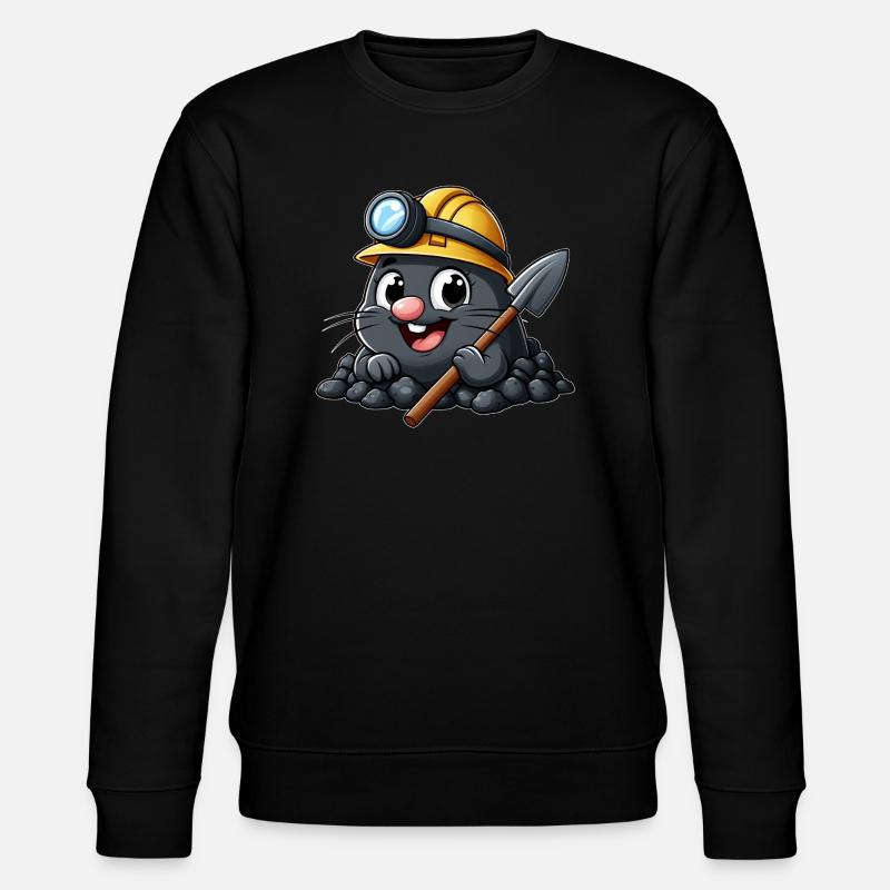 Drôle de taupe avec casque - Sweat bio CHANGER Stanley/Stella Unisexe - noir
