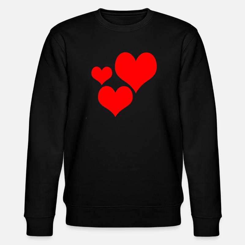 3 Herzen - Stanley/Stella Unisex Bio-Sweatshirt CHANGER  - Schwarz