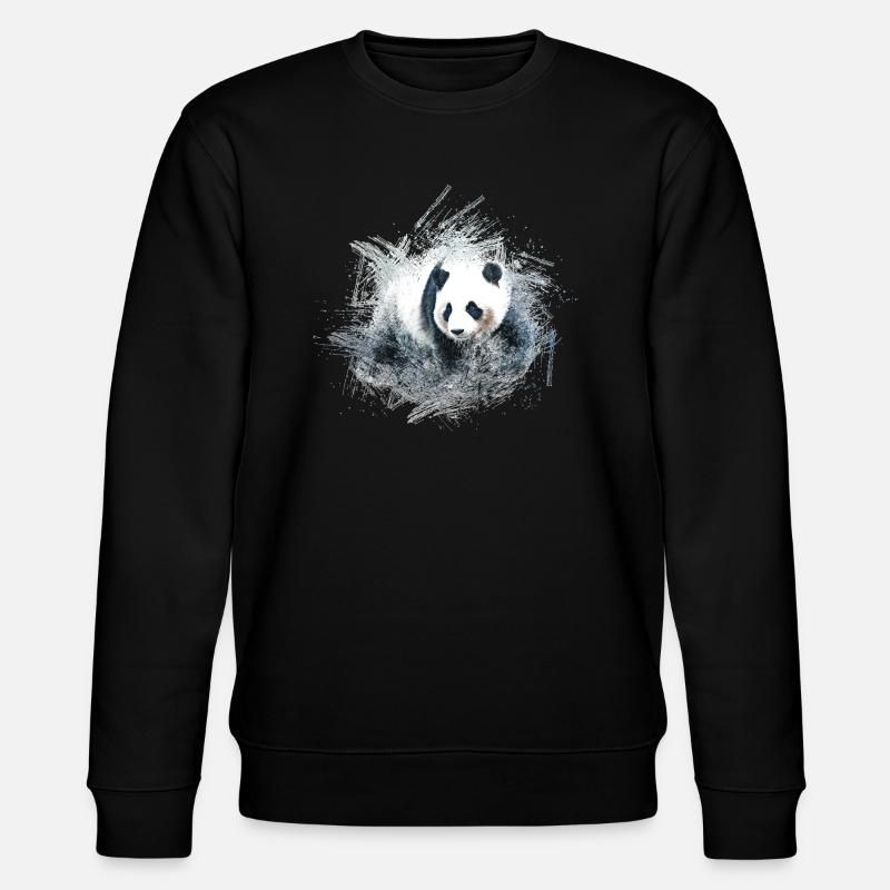 Panda Bär - Stanley/Stella Unisex Bio-Sweatshirt CHANGER  - Schwarz