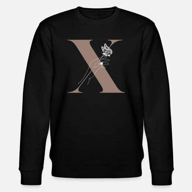 Letter x Magic butterfly - Stanley/Stella CHANGER Unisex Organic Sweatshirt - black