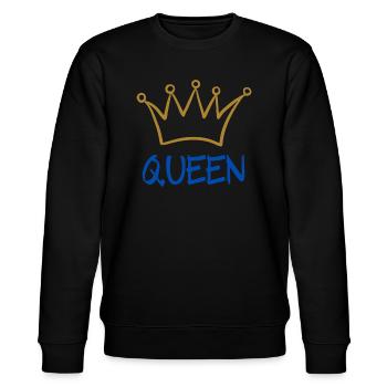 Queen 2 - Stanley/Stella Unisex Bio-Sweatshirt CHANGER  - Schwarz - Vorne - Nik (191cm) & Marisol (170cm)