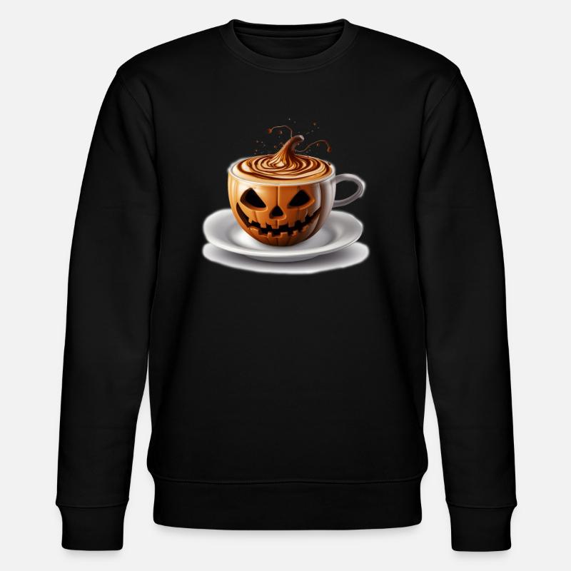 Halloween Kaffeetasse Süßes oder Saures - Stanley/Stella Unisex Bio-Sweatshirt CHANGER  - Schwarz