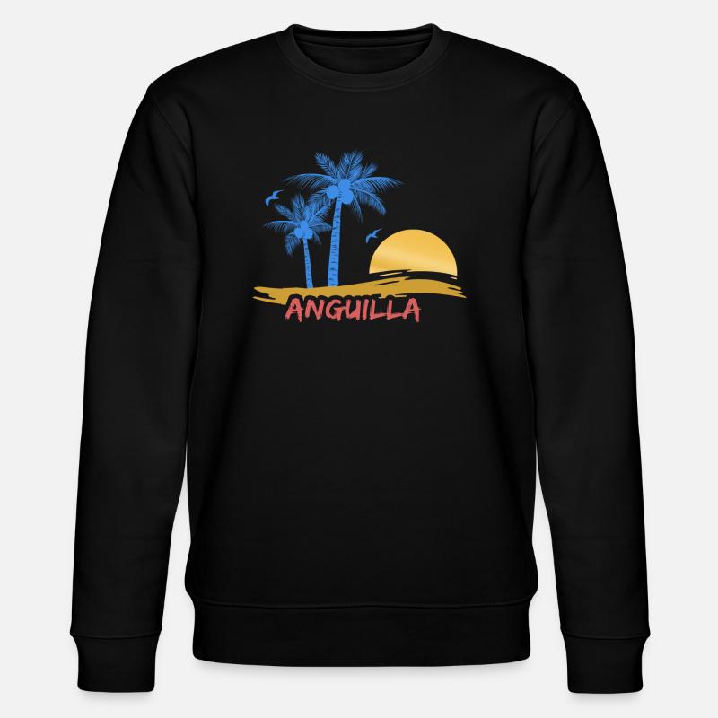 Anguilla als Strand - Stanley/Stella Unisex Bio-Sweatshirt CHANGER  - Schwarz