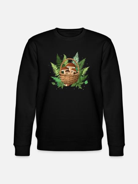 Mushroom basket with Karl Johan - Stanley/Stella CHANGER Unisex Organic Sweatshirt - black