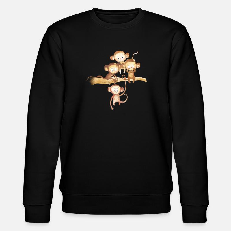 Affen, die gaffen! - Stanley/Stella Unisex Bio-Sweatshirt CHANGER  - Schwarz