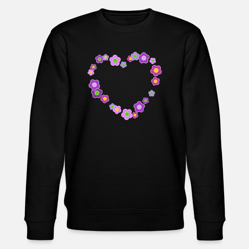 Blume Herz - Stanley/Stella Unisex Bio-Sweatshirt CHANGER  - Schwarz