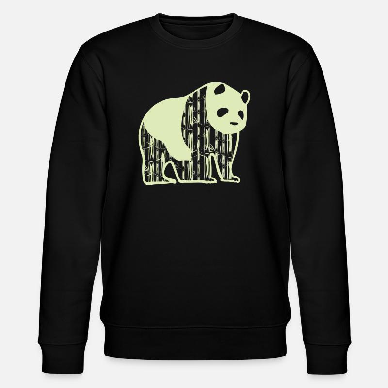 Panda Tierschutz - Stanley/Stella Unisex Bio-Sweatshirt CHANGER  - Schwarz