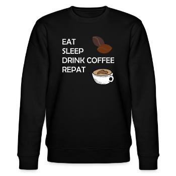 Manger Sleep Drink Coffe Répéter - Sweat bio CHANGER Stanley/Stella Unisexe - noir - Devant - Nik (191cm) & Marisol (170cm)