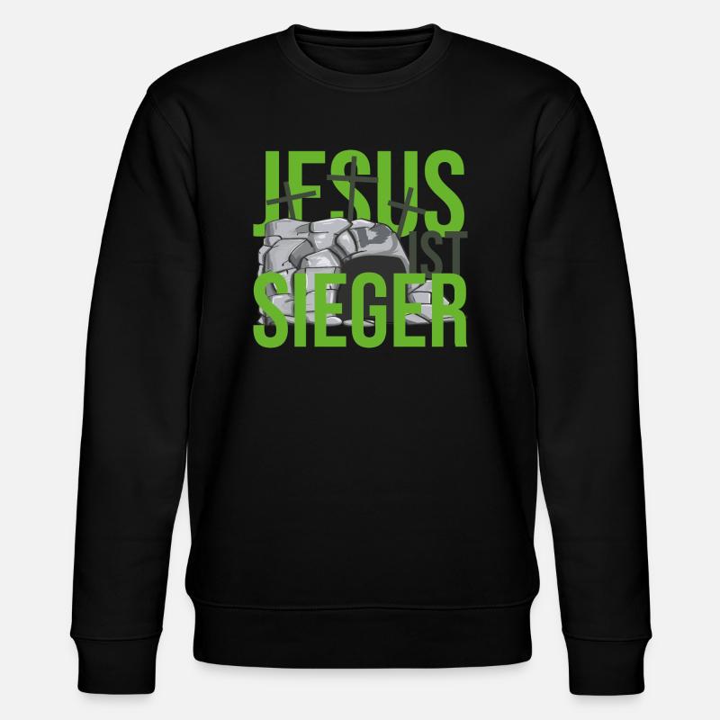 Jesus ist Sieger - Stanley/Stella Unisex Bio-Sweatshirt CHANGER  - Schwarz