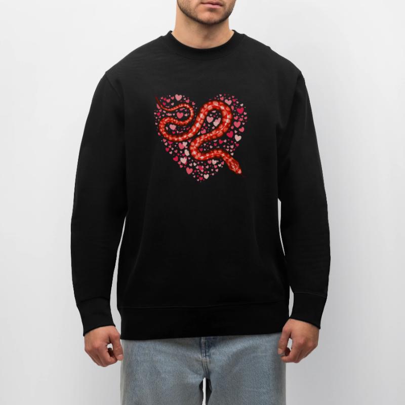 La Saint-Valentin serpent je vole des coeurs Python amoureux Sweat bio CHANGER Stanley/Stella Unisexe