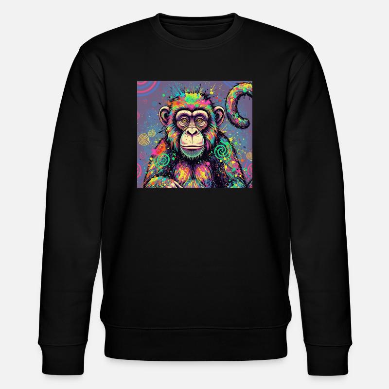 Design de singe psychédélique - Sweat bio CHANGER Stanley/Stella Unisexe - noir