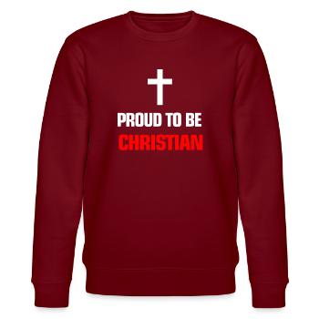 Christ - Stanley/Stella Unisex Bio-Sweatshirt CHANGER  - Burgunderrot - Vorne - Nik (191cm) & Marisol (170cm)