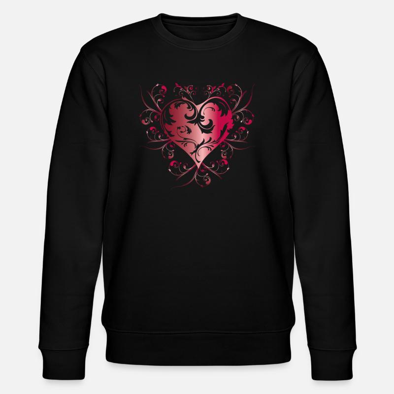heart red - Sweat bio CHANGER Stanley/Stella Unisexe - noir
