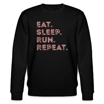 Running - Stanley/Stella CHANGER Unisex Organic Sweatshirt - black - Front - Nik (191cm) & Marisol (170cm)