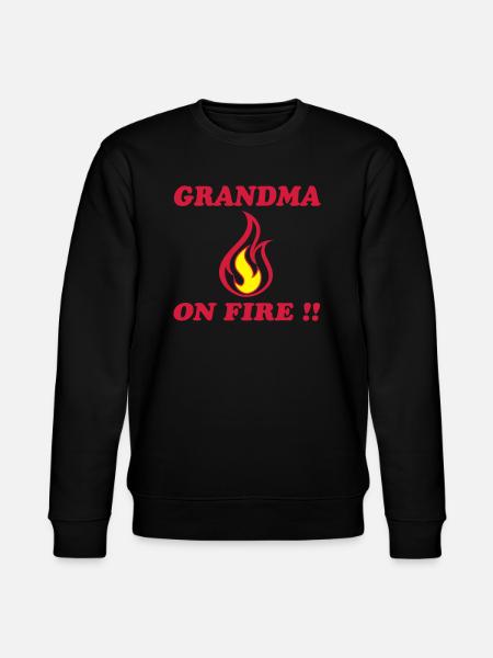 Grandma on fire !! - Stanley/Stella CHANGER Unisex Organic Sweatshirt - black