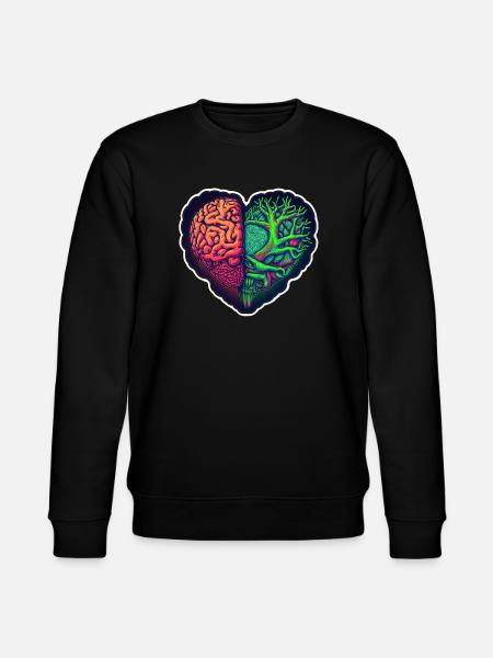 Brain and Heart merged together - Stanley/Stella CHANGER Unisex Organic Sweatshirt - black