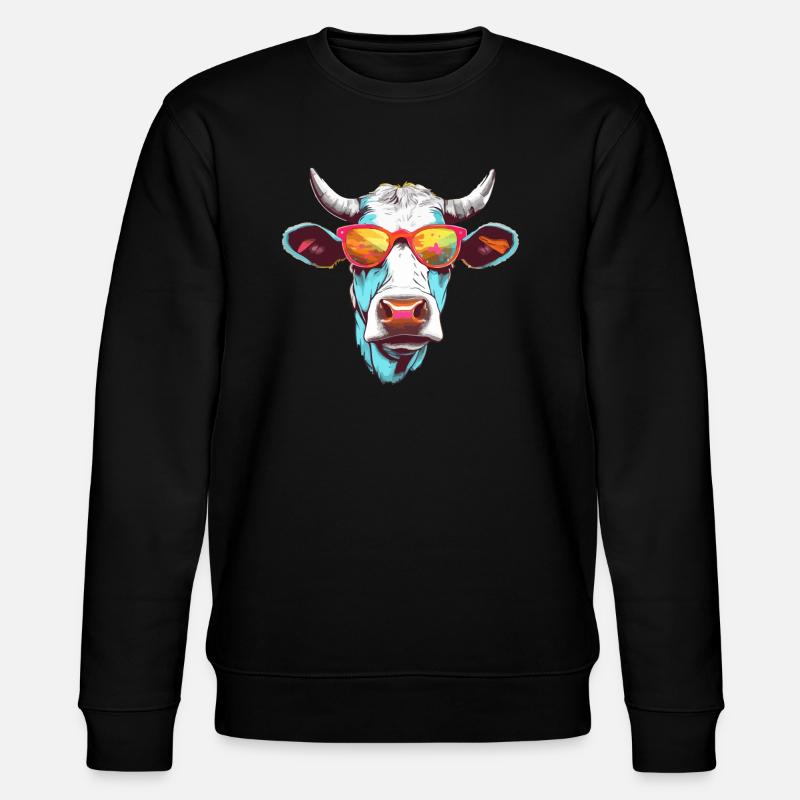 Mima la vache à lunettes - Sweat bio CHANGER Stanley/Stella Unisexe - noir