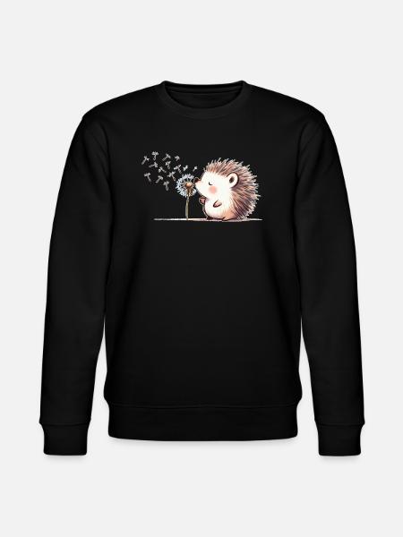 Igel mit Pusteblume - Stanley/Stella Unisex Bio-Sweatshirt CHANGER - Schwarz