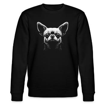 Chihuahua - Dog - Stanley/Stella CHANGER Unisex Organic Sweatshirt - black - Front - Nik (191cm) & Marisol (170cm)