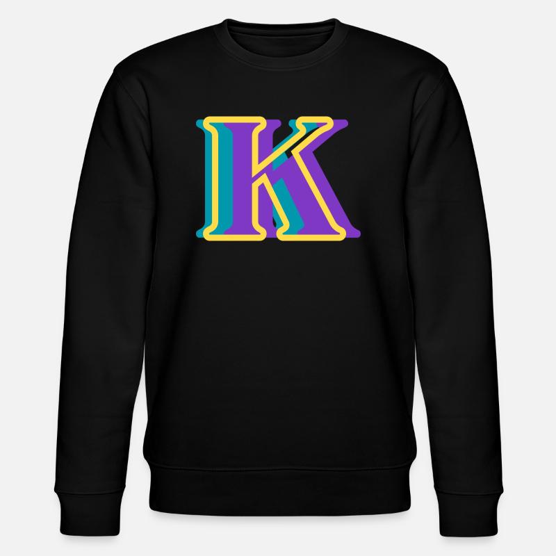 Mehrfarbiger Buchstabe k - Stanley/Stella Unisex Bio-Sweatshirt CHANGER  - Schwarz