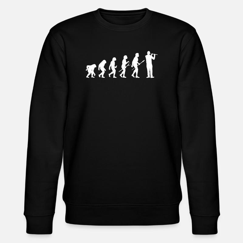 Flötist Evolution Querflöte - Stanley/Stella Unisex Bio-Sweatshirt CHANGER  - Schwarz