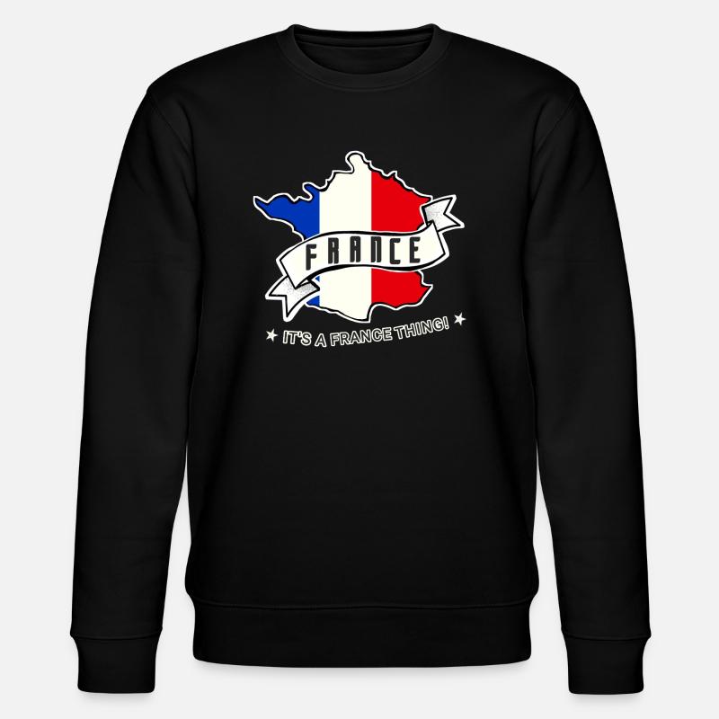 Frankreich - Stanley/Stella Unisex Bio-Sweatshirt CHANGER  - Schwarz