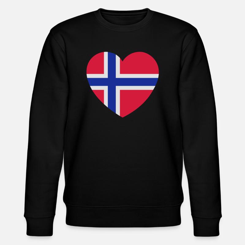 Norway Heart - Stanley/Stella Unisex Bio-Sweatshirt CHANGER  - Schwarz