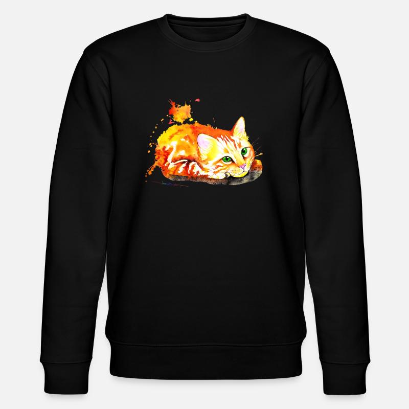 Rote Katze - Stanley/Stella Unisex Bio-Sweatshirt CHANGER  - Schwarz