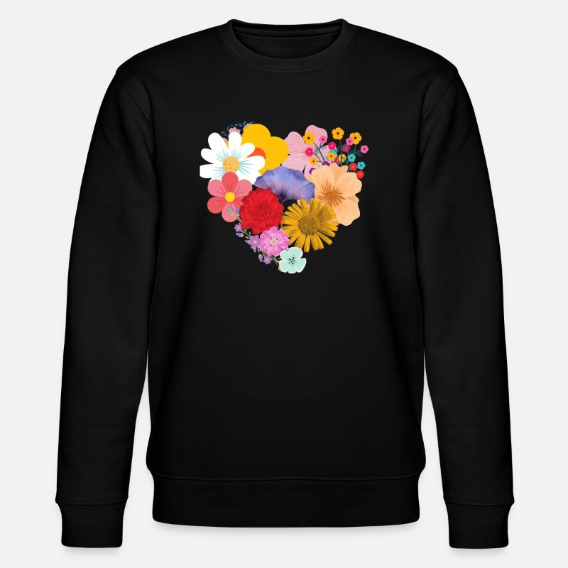 Liebe Blume - Stanley/Stella Unisex Bio-Sweatshirt CHANGER  - Schwarz