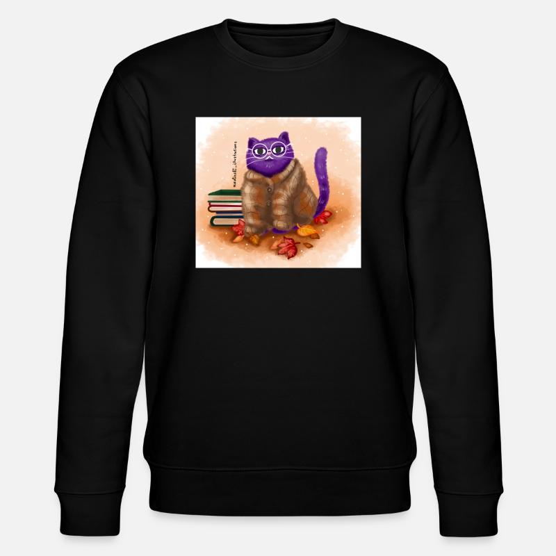 Herbst Katze - Stanley/Stella Unisex Bio-Sweatshirt CHANGER  - Schwarz