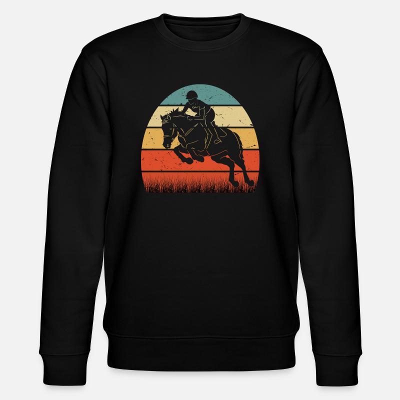 RETRO PFERDEDESIGN I REITEN - Stanley/Stella Unisex Bio-Sweatshirt CHANGER  - Schwarz