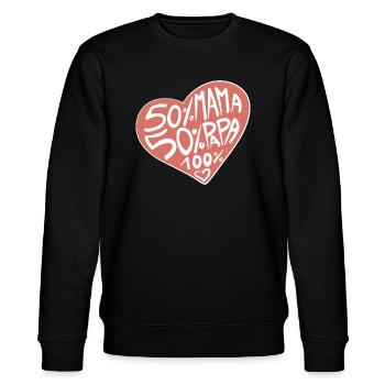 100% Liebe / Baby / Mädchen / Geburt / Mama / Papa - Stanley/Stella Unisex Bio-Sweatshirt CHANGER  - Schwarz - Vorne - Nik (191cm) & Marisol (170cm)