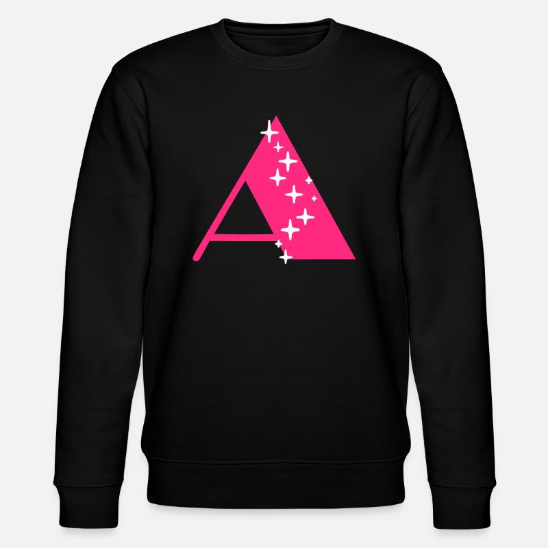 Buchstabe A Glitzer - Stanley/Stella Unisex Bio-Sweatshirt CHANGER  - Schwarz